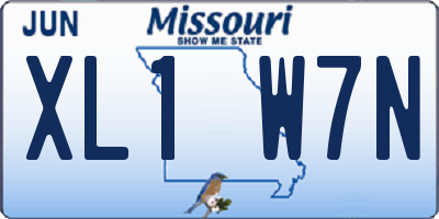 MO license plate XL1W7N