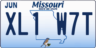 MO license plate XL1W7T