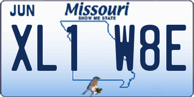 MO license plate XL1W8E