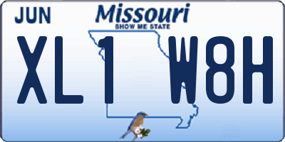 MO license plate XL1W8H