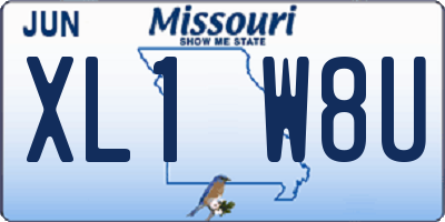 MO license plate XL1W8U