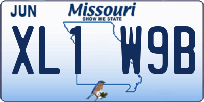 MO license plate XL1W9B