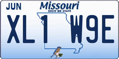 MO license plate XL1W9E