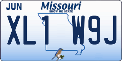 MO license plate XL1W9J