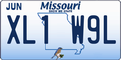 MO license plate XL1W9L