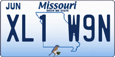 MO license plate XL1W9N