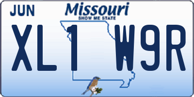 MO license plate XL1W9R