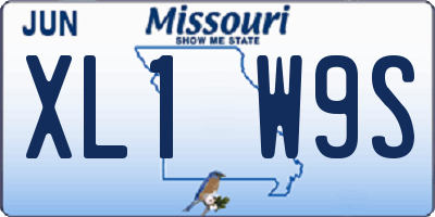 MO license plate XL1W9S