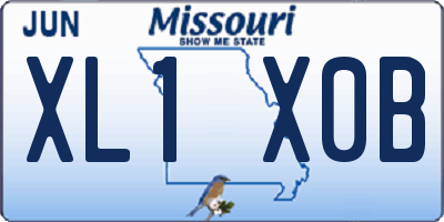 MO license plate XL1X0B