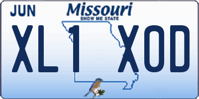 MO license plate XL1X0D