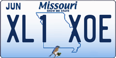 MO license plate XL1X0E