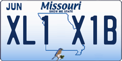MO license plate XL1X1B