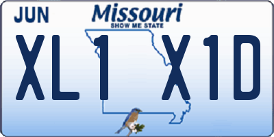 MO license plate XL1X1D