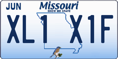 MO license plate XL1X1F