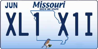 MO license plate XL1X1I