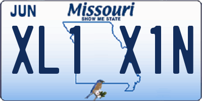 MO license plate XL1X1N