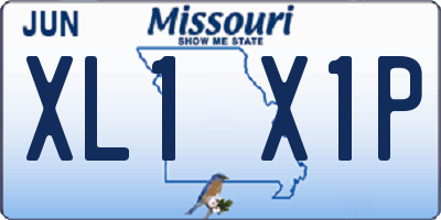 MO license plate XL1X1P