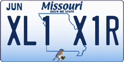 MO license plate XL1X1R