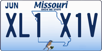 MO license plate XL1X1V