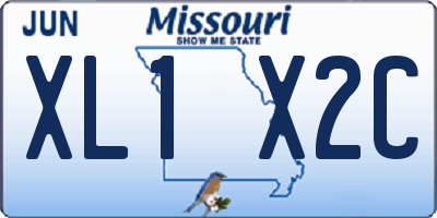 MO license plate XL1X2C