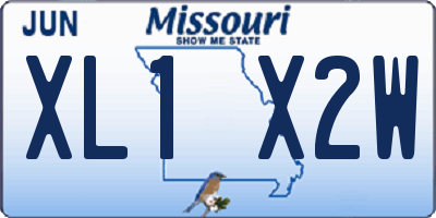 MO license plate XL1X2W