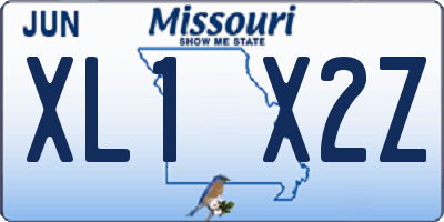 MO license plate XL1X2Z