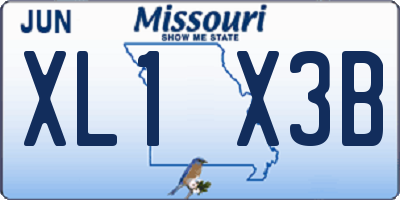 MO license plate XL1X3B