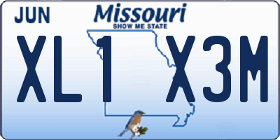 MO license plate XL1X3M