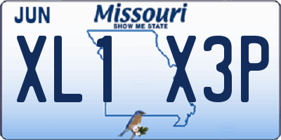 MO license plate XL1X3P