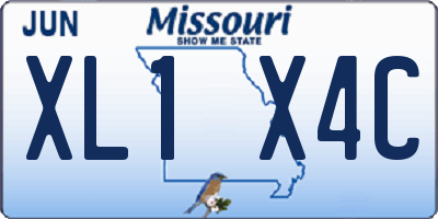 MO license plate XL1X4C