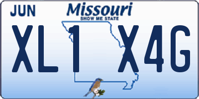 MO license plate XL1X4G