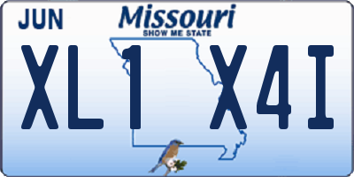 MO license plate XL1X4I