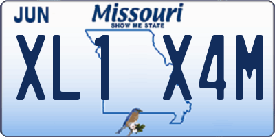 MO license plate XL1X4M
