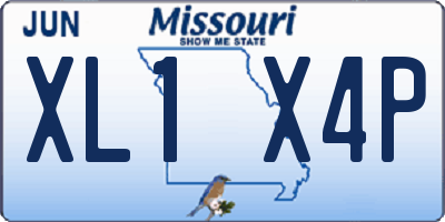 MO license plate XL1X4P