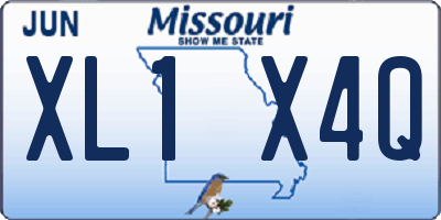 MO license plate XL1X4Q