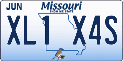 MO license plate XL1X4S