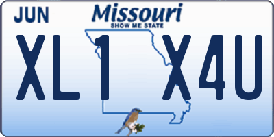 MO license plate XL1X4U
