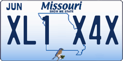 MO license plate XL1X4X