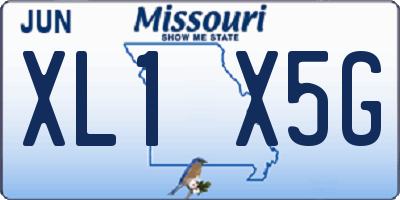 MO license plate XL1X5G