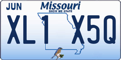 MO license plate XL1X5Q