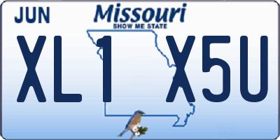 MO license plate XL1X5U