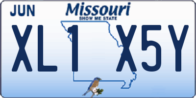 MO license plate XL1X5Y