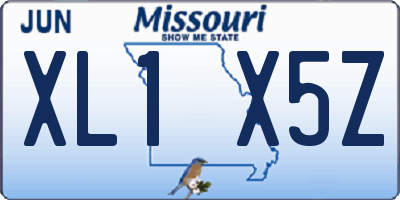 MO license plate XL1X5Z