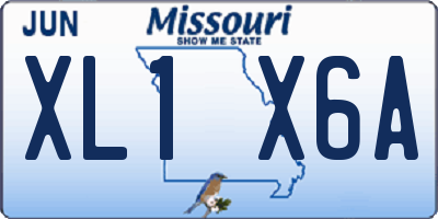 MO license plate XL1X6A