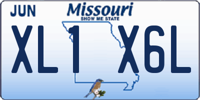 MO license plate XL1X6L