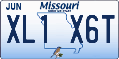MO license plate XL1X6T