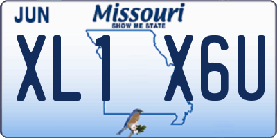 MO license plate XL1X6U