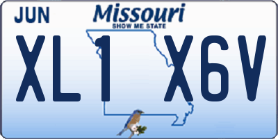 MO license plate XL1X6V