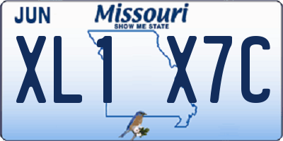 MO license plate XL1X7C
