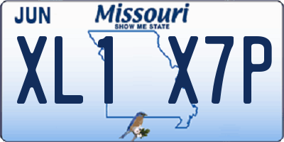 MO license plate XL1X7P